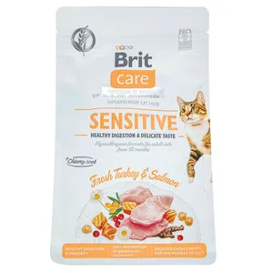 Sausas pašaras katėms BRIT CARE CAT GF SENSITIVE HEALTHY DIGESTION & DELICATE TASTE, 400 g