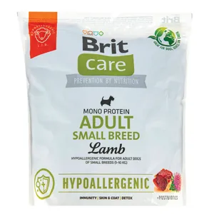 Sausas pašaras šunims BRIT CARE HYPOALLERGENIC ADULT SMALL BREED LAMB&RICE, 1 kg