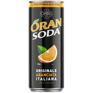 Gazuotas gaivusis apelsinų sulčių gėrimas CRODO Orange soda, 330 ml
