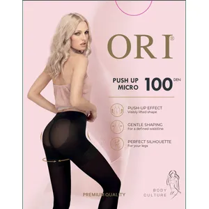 Moteriškos pėdkelnės ORI PUSH UP MICRO 100 DEN, 2 dydis, spalva NERO