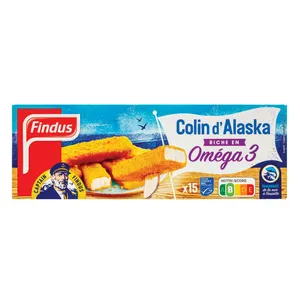 Šaldyti rudagalvės menkės žuvies piršteliai FINDUS, 420g