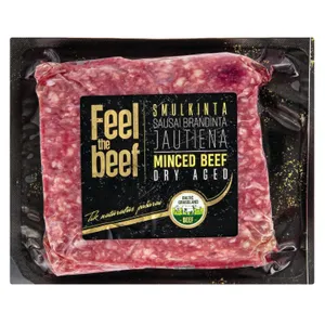Smulkinta sausai brandinta jautiena FEEL THE BEEF 450g