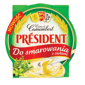 Tepamas sūris su žolelėmis PRESIDENT CAMEMBERT, 120 g