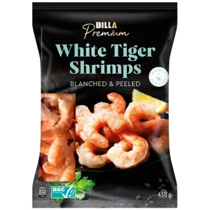 Greitai užšaldytos, apvirtos krevetės  BILLA PREMIUM, 450 g