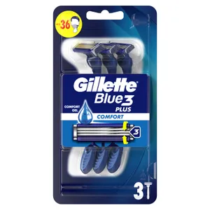 Vienkartiniai skustuvai Gillette Blue 3 Plus Comfort, 3 vnt