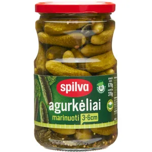 Marinuoti agurkėliai SPILVA, 670 g