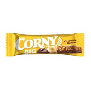 Javainių batonėlis su bananais ir pieniniu šokoladu CORNY BIG, 50 g