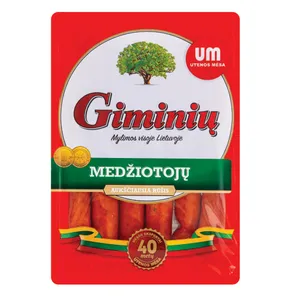 Karštai rūkytos GIMINIŲ MEDŽIOTOJŲ dešrelės, a. r., 250 g