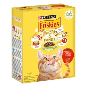 Visavertis ėdalas suaugusioms katėms su jautiena, vištiena ir pridėtomis daržovėmis FRISKIES, 1 kg