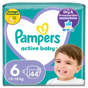Sauskelnės PAMPERS ACTIVE BABY-DRY 6 (13-18 kg), 44 vnt.