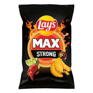 Čili pipirų ir žaliųjų citrinų skonio bulvių traškučiai LAY'S MAX STRONG, 120 g