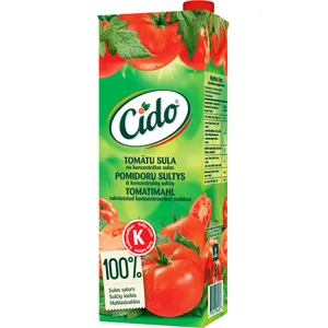 Pomidorų sultys CIDO (100%), 1,5 l