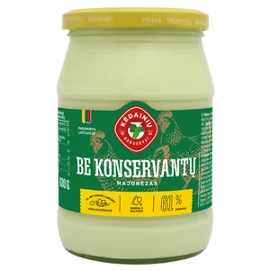 Majonezas BE KONSERVANTŲ, 62% rieb., 630 g