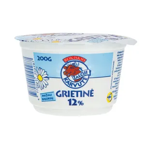Grietinė ŽALOJI KARVUTĖ, 12% rieb., 200 g