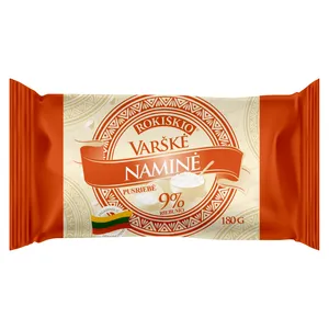 Pusriebė Rokiškio NAMINĖ varškė, 9% rieb., 180 g