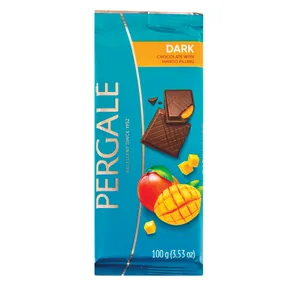 Juodasis šokoladas PERGALĖ su mangų įdaru, 100 g