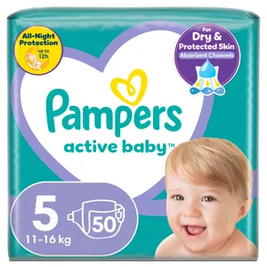 Sauskelnės PAMPERS ACTIVE BABY-DRY 5 (11-16 kg), 51 vnt.