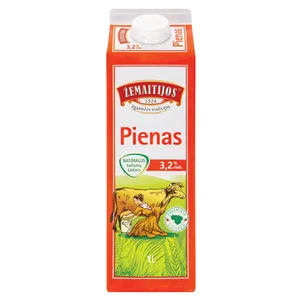 Pienas ŽEMAITIJOS, 3,2% rieb., 1 l