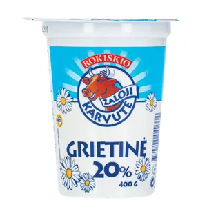 Grietinė ŽALOJI KARVUTĖ, 20 % rieb., 400 g