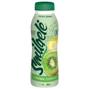 Jogurtinis gėrimas SMILGELĖ su kiviais ir bananais, skaidulomis, vit. D3, 1% rieb. 450 ml