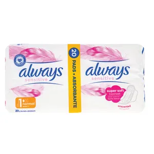 Higieniniai paketai ALWAYS SENSITIVE NORMAL PLUS, S1, 20 vnt.