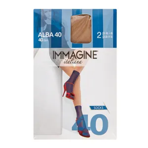 Moteriškos puskojinės IMMAGINE ALBA 40 DEN, vienas dydis, spalva NEUTRO, 2 poros