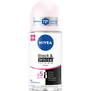 Rutulinis dezodorantas moterims NIVEA BLACK&WHITE CLEAR, 50 ml