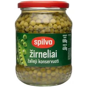 Konservuoti žalieji žirneliai SPILVA, 690 g