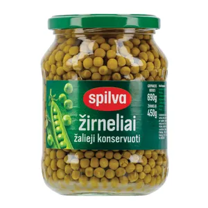 Konservuoti žalieji žirneliai SPILVA, 690 g