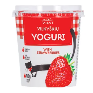 Jogurtas su braškėmis 3,6 % rieb. VILKYŠKIŲ, 350 g