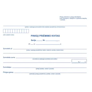 Pinigų priėmimo kvitai be numeracijos A5x2x50