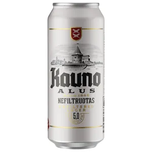 Alus KAUNO Nefiltruotas, 5% 0.5l skardinė