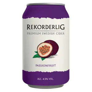 Sidras REKORDERLIG, Passionfruit, 4,5%, 0,33 l, skardinė