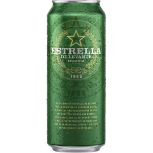 Alus ESTRELLA De Levante, šviesus, 4,8%, 0,5 l, skardinė