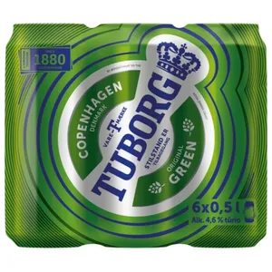Alus TUBORG, 4.6%, 0,5 l x 6, skardinė