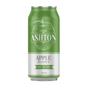 Gazuotas sidras ASHTON obuolių skonio, 5% 0,5l
