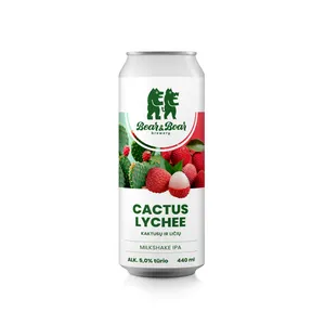 Alus BEAR&BOAR, Cactus Lychee, 5%, 0,44 l, skardinė