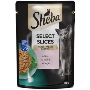 Konservuotas ėdalas katėms SHEBA, su lašiša padaže, 85g