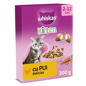 Sausas pašaras katėms WHISKAS Junior, su vištiena, 300 g