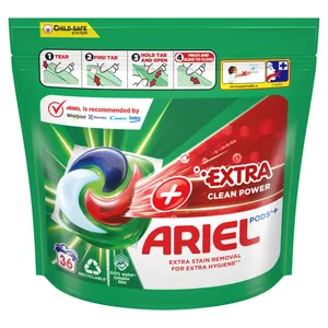 Skalbimo kapsulės ARIEL Extra Clean, 36 skalb.
