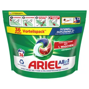 Skalbimo kapsulės Ariel MS Universal+, 36vnt