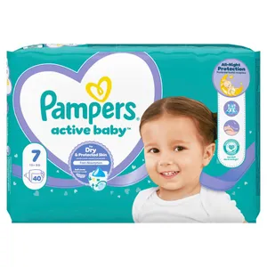 Sauskelnės PAMPERS Active Baby, Maxi Pack, 7 dydis, 40 vnt.