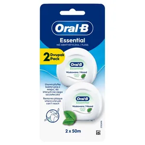 Dantų siūlas ORAL-B Essential, Waxed Mint, 2x50 m