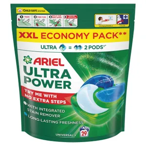 Skalbimo kapsulės ARIEL Ultra Power Universal+, 29 skalb.
