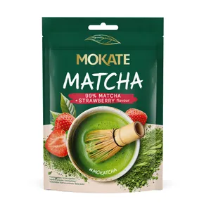 Žaliosios arbatos gėrimas MOKATE Matcha, braškių skonio, 40 g