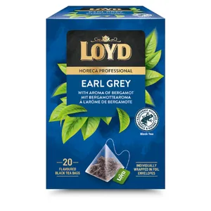 Juodosios arbatos gėrimas LOYD HORECA earl grey su bergamote, piramidės 20 x 2g