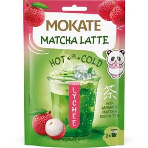 Žaliosios arbatos gėrimas MOKATE Matcha latte ličio skonio 40g