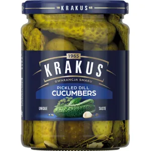 Marinuoti agurkai KRAKUS su krapais, 490g/240g