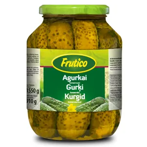 Marinuoti agurkai FRUTICO, 1,55 kg / 0,91 kg