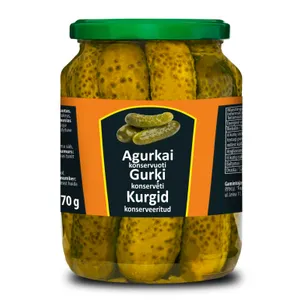 Marinuoti agurkėliai SPILVA, 670 g / 370 g